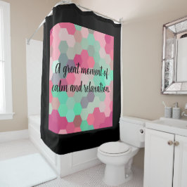 Hexagon black シャワーカーテン