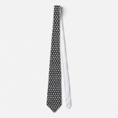 Hexagon Black & White Pattern Fashion neck Tie ネクタイ (正面)