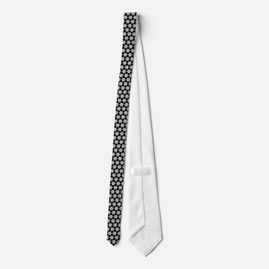 Hexagon Black & White Pattern Fashion neck Tie ネクタイ (裏面)