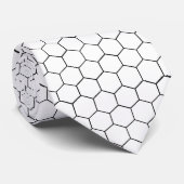 Hexagon honeycomb black and white pattern  ネクタイ (ロール)