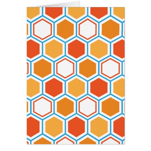 Hexagon in orange, blue and white (正面)
