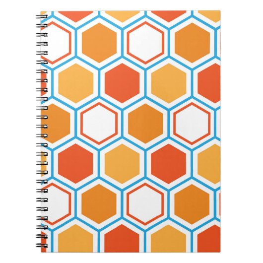 Hexagon in orange, blue and white ノートブック (正面)