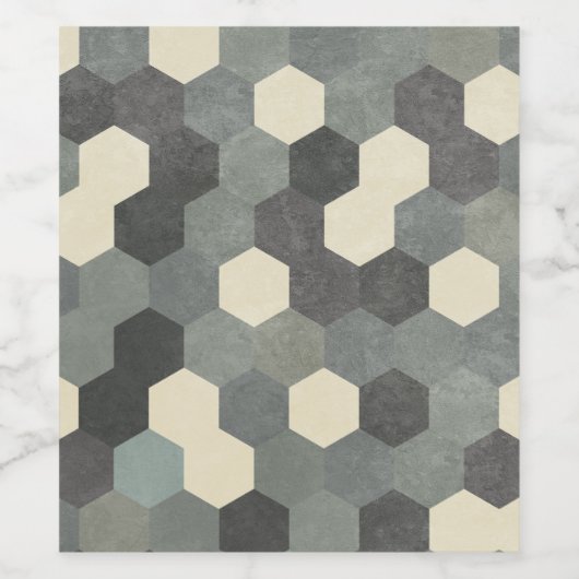 Hexagon Pattern ワインラベル (シングルラベル)