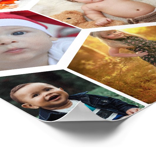 Hexagon Photo Collage ポスター (角)