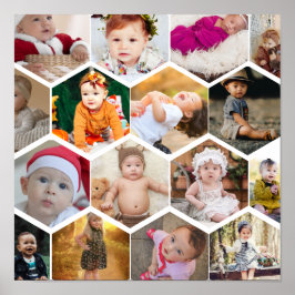 Hexagon Photo Collage ポスター