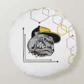 Hexagon-Pitti gespiegelt Kissen rund ラウンドクッション (裏面)