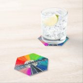 Hexagon Rainbow Road fine art coaster ペーパーコースター (インサイチュ)