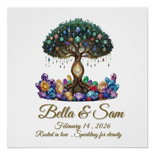 Hexagon wedding invitation coaster ポスター (正面)