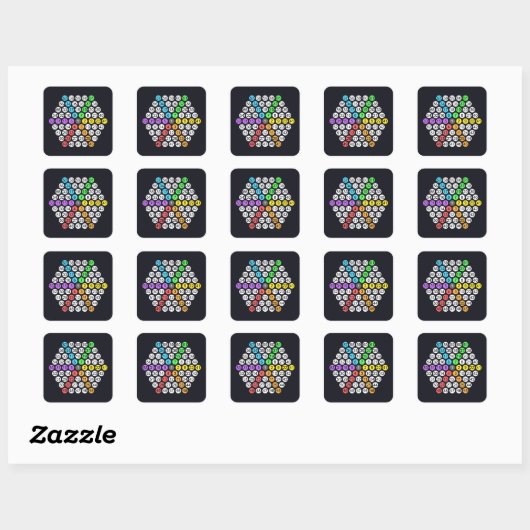 Hexagonal Number Sequence  スクエアシール (シート)