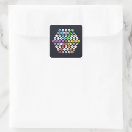 Hexagonal Number Sequence  スクエアシール (バッグ)