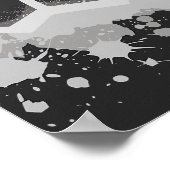 Hexagonal Pattern with Gray Paint Splashes ポスター (角)