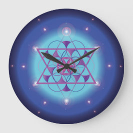 Hexagram、神聖なジオメトリ ラージ壁時計