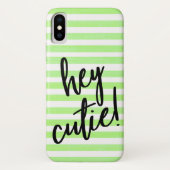HEYかわいこちゃん引用文ストライプのon iPhone X Case Case-Mate iPhoneケース (裏面)
