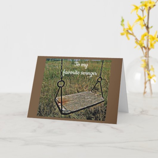 "HEY スウィンガー" 誕生日おめでとう カード (黄色い花)