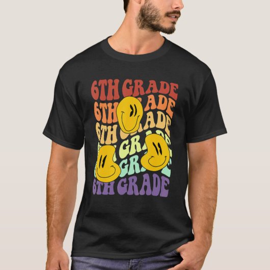 hey 6th sixth grade teacher Back To School Retro s Tシャツ (正面)