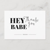 Hey Babe ホワイト サンクスカード 割引コード サンキューカード (正面)