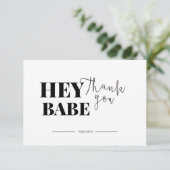 Hey Babe ホワイト サンクスカード 割引コード サンキューカード (スタンド正面)