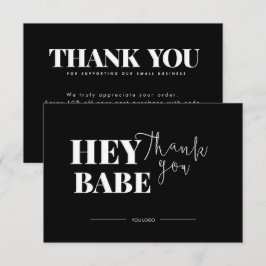Hey Babe Black Thank You Card Discount Code サンキューカード