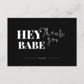 Hey Babe Black Thank You Card Discount Code サンキューカード (正面)