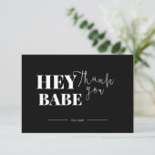 Hey Babe Black Thank You Card Discount Code サンキューカード (スタンド正面)