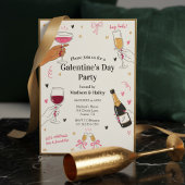 Hey Babe Galentines Invitation Gold Frame 招待状