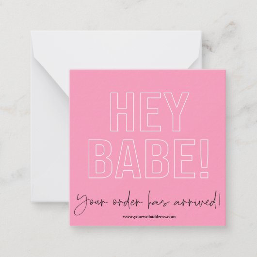 HEY BABE THANK YOU SMALL BUSINESS NOTE CARD ノートカード (正面)