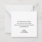HEY BABE THANK YOU SMALL BUSINESS NOTE CARD ノートカード (裏面)