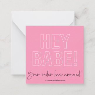 HEY BABE THANK YOU SMALL BUSINESS NOTE CARD ノートカード