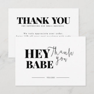 Hey Babe White Thank You Card Discount Code サンキューカード