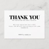 Hey Babe White Thank You Card Discount Code サンキューカード (裏面)