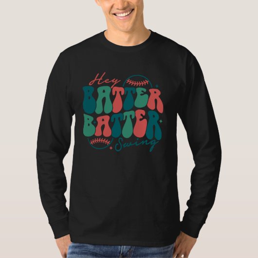 Hey Batter Batter Swing  Baseball Mom Mothers Day Tシャツ (正面)