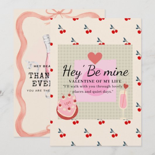 Hey" Be My Valentine  シーズンカード (正面/裏面)
