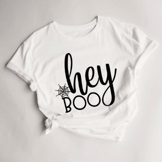 Hey Booかわいいハロウィーンの女性Tシャツ Tシャツ