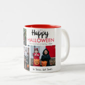 Hey Booハロウィン不気味ファミリーフォトコラージュ ツートーンマグカップ (正面右)