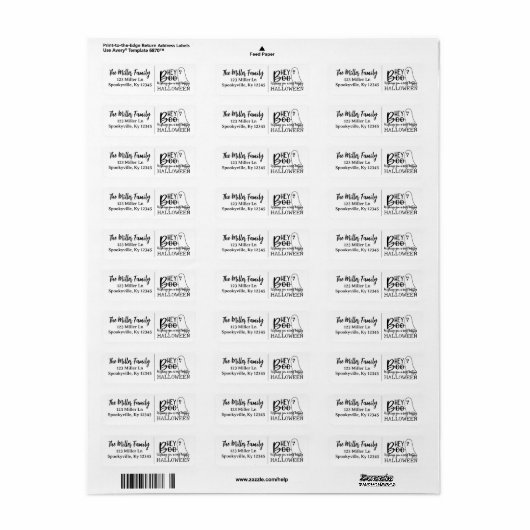 Hey Boo - A Gholy Greeting ラベル (フルシート)