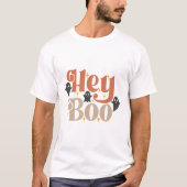 Hey Boo Boho Halloween Hey Boo Ghost Tシャツ (正面)