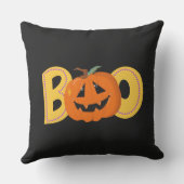 Hey Boo Cute Pumpkin Typography Drawing Art アウトドアクッション (裏面)
