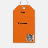 Hey Boo Cute Pumpkin Typography Drawing Art ギフトタグ (裏面)