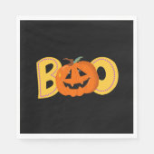 Hey Boo Cute Pumpkin Typography Drawing Art スタンダードランチョンナプキン (正面)