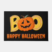 Hey Boo Cute Pumpkin Typography Drawing Art ドアマット (正面)