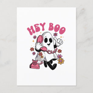 Hey Boo - Groovy幽霊ハロウィーン ポストカード