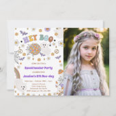 Hey Boo Groovy Halloween 6th誕生日写真 招待状 (正面)