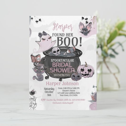 Hey Boo Halloween Bridal Shower 招待状 (スタンド正面)