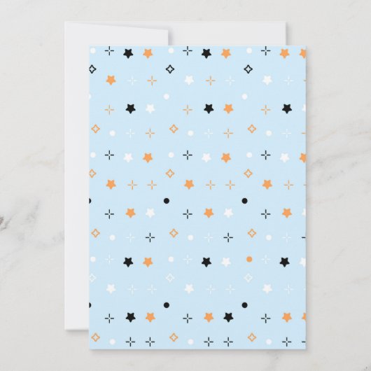 Hey Boo, invitación de Halloween azul con foto 招待状 (裏面)