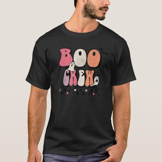 Hey Boo Pumpkin Boo CrewハロウィーンブーハロウィンC Tシャツ (正面)