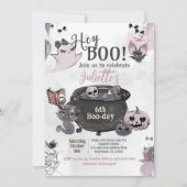 Hey Boo Witch Cauldron Birthday 招待状 (正面)