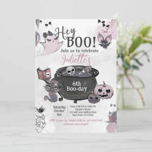 Hey Boo Witch Cauldron Birthday 招待状 (スタンド正面)