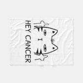 Hey Cancer F Funny Cat Middle Finger For Men Women フリースブランケット (正面(横))