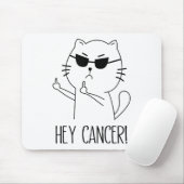 Hey Cancer F U, おもしろいCat Middle Finger, F#ck Canc マウスパッド (マウス)