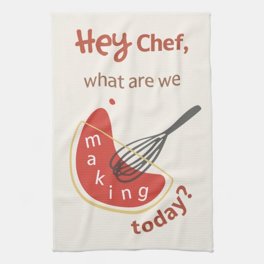 Hey Chef – Fun Kitchen Towel for Home Cooks キッチンタオル (縦)